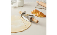 Manual Croissant Cutter Roller Rotating Croissant Roller Cutter Food-Grade Pastry Wheel Ergonomic for Bakers, Home Cooks, Baking