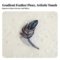 Vibrant Colors Iron-on Feather Applique Easy Application Embroidered Feather Applique Versatile for Crafters, Dancers, Jackets, Hats