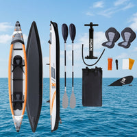 Streamlined Inflatable Kayak Lightweight Portable Kayak Heavy-Duty Paddling Craft Compact for Kayakers, Paddlers, Calm Rivers, Lakes, Recreation, Touring