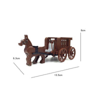 Horse-Drawn Carriage Model Spoked Wheels Building Blocks Toy