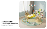 Rounded Corners children's Multi-Purpose Table Easy to Clean Toddler Activity Table Anti-Slip Foot Pads Solid Wood Legs for Toddlers, Preschoolers, Parents, Kindergarten, Playroom, Daycare, Bedroom