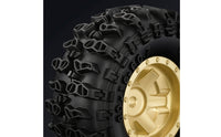 4 Pieces off-Terrain RC Crawler Wheel Set Knobby Crawler Wheels with Brass Hubs Aggressive Wheels with Tires Multi-Spoke for Hobbyists, Rock Crawling, Trail Running
