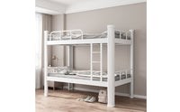 Metal Bunk Bed Space-Saving Steel Bunk Bed Sturdy Furniture for Students, Dorm Rooms, Student Accommodations, Compact Bedrooms