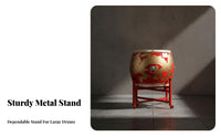 Foldable Design Folding Drum Stand Simple Assembly Metal Floor Drum Stand Anti-Slip Feet Percussion Instrument Holder Lightweight for Percussionists, Event Organizers, Stage Performances, Cultural Festivals, School Assemblies, Rehearsal Space