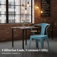 With Armrests utilitarian Armchair Supportive Backrest Metal Chair long-lasting Construction Seating Furniture Easy to Clean for Interior Designers, Business Owners, Restaurant, Dining Room, Kitchen, Lounge