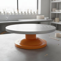 Pottery Turntable with Circular Grooves Guide Circles Rotating Work Surface Smooth Rotation Cake Decorating Turntable for Potters, Sculptors, Kitchen