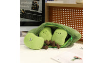 Peas in Pod Soft Toy Embroidered Pea Character Stuffed Toy Cute Design