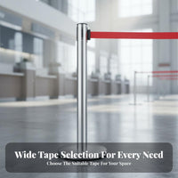 Retractable Belt Stanchion Stable and Anti-Tip Stainless Steel Queue Post Easy Installation Crowd Control Post with Belt for Banks, Airports, Stations