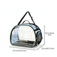 Collapsible Foldable Pet Carrier with Transparent Shell Space-Saving Pet Carrier Bag with Shoulder Strap Soft-Sided Comfortable for Travel, Vet Visits