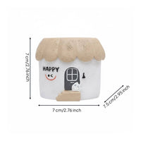 Mini House Planter Decorative Accent Cartoon Cottage Pot Material Small Pot for Office
