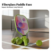 Pickleball Paddle Anti-Slip Grip Fiberglass Pickleball Racket Shock Absorption Long-Lasting Rim Protector for Beginners