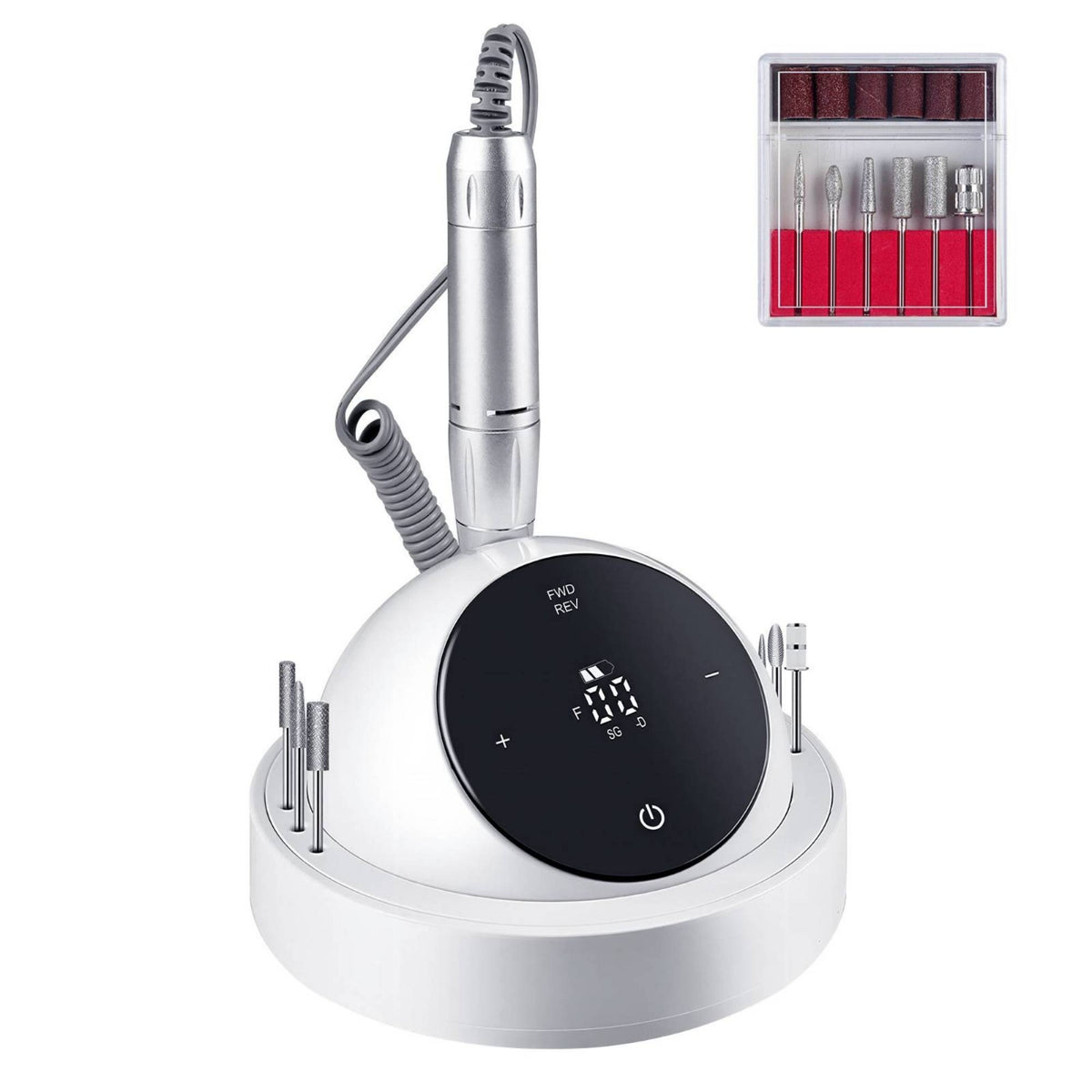 Nail Drill Machine with Bits Electric Rechargeable Nail Drill Appliance Compact Professional for Beginners, Home Salon