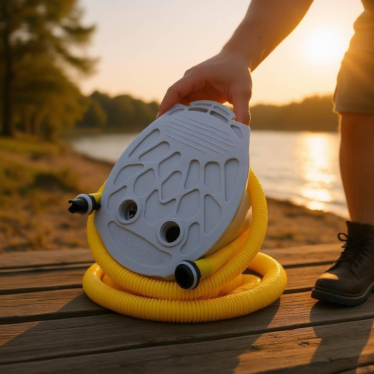 Plastic Body Pedal Air Pump Dual-Port Openings 7 L Foot Pump Compact