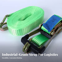 Secure Fastening Ratchet Lashing Strap with J-Hooks High Tensile Strength Ratchet Lashing Strap Wear-Resistant for Trailers, Tow Vehicle