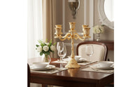 Ornate 5-Arm Candelabra European-Style Candelabra Luxury Table Centerpiece Sturdy for Candlelit Dinners