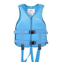 Buckle Closure Zip-Front Life Jacket Open-Arm Sleeveless Life Vest Contoured Cut Floating Safety Vest Contrasting Trim for on-Water Use