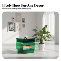 Transparent Design Clear Acrylic Cabinet With Drawer Nightstand Space-Saving Side Table Light Luxury for Apartment Dwellers, Minimalists, Young Adults, Bedroom, Small areas, Dorm Room, Entryway