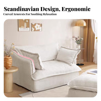 Nordic aesthetic Oversized Armchair cleanable Cover Rounded Single-Seater Couch Plush pading Living Room Seating Deep Seat for Guesthouse Owners, Homeowners, Interior Designers, Small Apartment, Bedroom, perusing corner