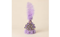 Ornate Pointed Hat with Feather Handmade Folk Costume Hat Rhinestone Jeweled Costume Headpiece Faux-Faux-Hair for Performers, Cosplayers, Stage Performances, Photoshoots