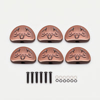 6 Pieces Carved Guitar Tuner Button with Screw Half-Round Guitar Tuner Buttons Decorative Tuning Peg Handles Metal for Guitarists