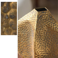 Hammered Metal Vase Textured Surface Decor Piece Artisanal Craftsmanship for Tabletop