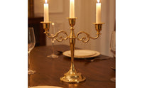 Elegant Three-Arm Candelabra Vintage-Inspired Candelabra with Three Arms Luxurious Candlestick Holder Stable for Event Planners, Brides