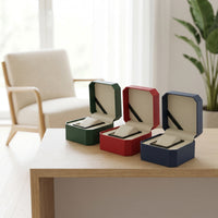 Hinged-Lid Watch Box with Cushion Soft Octagonal Watch Holder Simple Jewelry Box with Cushion Lightweight for Gifters