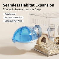 Snap-fit Hamster Toilet and Hamster Sand Bath, Translucent Acrylic Bath for Gerbils, Odor Control with Removable Base, 12.5x11x15cm Size