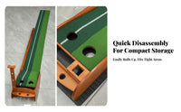 Alignment Lines Golf Putting Practice Aid Target Openings Indoor Putting Practice Aid Wooden Base Training Aid Non-Slip