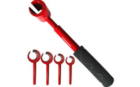 Heavy Duty 4 in 1 Hinge Wrench Standard Gauge Door Hinge Adjustment Tool Multi-Head Anti-Slip Rubber Grip for Home Maintenance