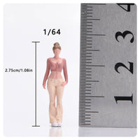 Hand-Painted Resin Figurine Bun hairdo 1/64 Scale Figurine Realistic Mini Woman Model