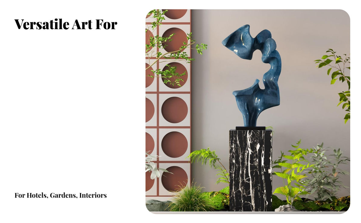 Large Installation Art Piece Textured Finish Abstract Floor Sculpture Original Design Modern Art Statue for Interior Designers, Hotel Lobby, Garden