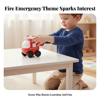 No Battery Needed Pull-Back Fire Truck Safe Materials Friction Powered Toy Cars Creative Gift for Girls, Kindergarten, Indoor Play, Playroom