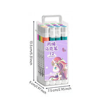 12 Pieces Non-Bleeding Clear Carry Case Marker Set Presseffortless Acrylic Marker Set