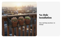 toolno-charge installation Railing-Mounted Plant Holder adaptable Railing Planter Box Detachable attachment Hanging container Space-Saving for Apartment Dwellers, Gardeners, property owners, Balcony, glazingsill, Kitchen, Bathroom