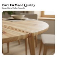 Large Round Dining Table Thickened Top Fir Wood Dining Table Heavy Duty Solid Wood Tabletop for Event Planners, Homeowners, Hotel, Cafes, Living Room