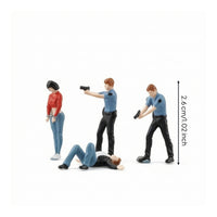 4 Pieces 1:64 Scale Miniature Figures Authentic Hand-Painted Miniature Figures Dynamic Diorama Figure for Collectors, Dioramas