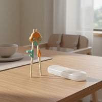 Non-Slip Tips Kids Training Chopsticks Set Ergonomic Grip Adjustable Training Chopsticks Easy to Hold Toddler Self-Feeding Set Durable for Toddlers, Beginners