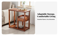 Mortise and Tenon Joinery Tea Ceremony Stand New Chinese Design Multi-Compartment Table Long-Lasting Construction Storage Cabinet Slatted Lower Shelf for Homeowners, Apartment Dwellers, Decorators, Living Room, Reception Area, Small Areas, Bedroom
