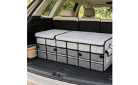 Car Trunk Storage Box with Lid Foldable Collapsible Trunk Organizer with Dividers Auto Cargo Organizer Large Capacity Spacious