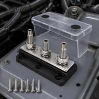 Heavy-Duty 300A Bus Bar Mounting Holes Terminal Stud Bus Bar Threaded Studs Busbar with Cover Metal Plate