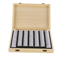 Solid Wood Coin Collection Box for Commemorative Coins, 100 Boxes