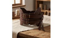 Layered Strap Medieval Waist Belt Leather-Like Knight Costume Belt Buckle Closure