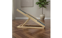 Carpeted Dog Stairs Sturdy Construction Wooden Pet Steps Foldable Dog Ramp Stable Triangular Frame Adjustable Pet Ramp