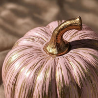 10 Pieces Artificial Pumpkins Carved Faux Pumpkins Textured Pumpkin with Golden Stalk for Thanksgiving, Tabletop, Halloween