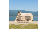 Inflatable Canvas Tent Waterproof Triangular Frame Air Tent Outdoor Shelter Full Standing Height Camping Gear Breathable