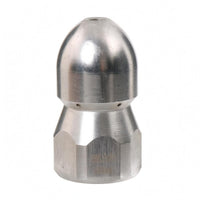 G1/2/2 Threaded High-Pressure Drain Cleaning Nozzle Six Rear Jets Stainless Steel Drain Jet Nozzle Engraved Marking