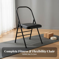 Thickened Steel Tube Iyengar Stretching Chair Anti-Scratch PU Surface Stretching Assistance Chair Stable and Sturdy Fitness Equipment Long-Lasting Construction for Beginners, Gym, Home