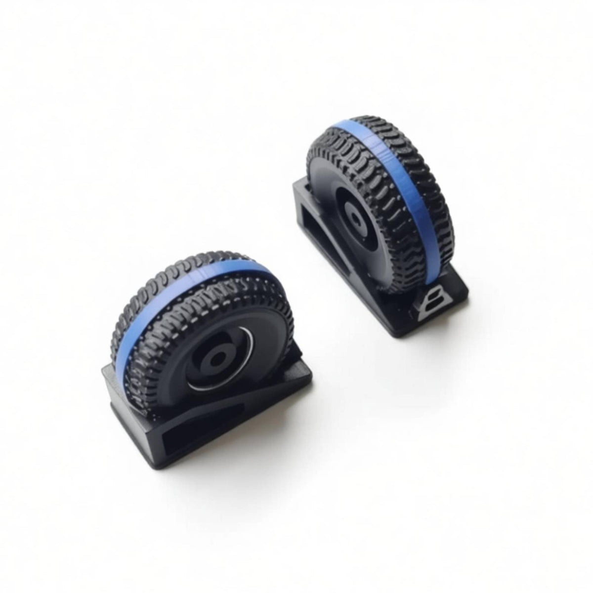1/64 Scale Bed Mount Spare Tire Carrier Black Pickup Bed Spare Tire Rack Blue Accent Stripe Away-Road Model Accessory