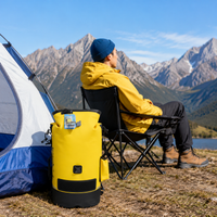 Dry Bag for Kayaking, Roll-Top Dry Bag Backpack, Waterproof for Rafting Caving Hiking, Yellow TPU Outdoor Backpack
